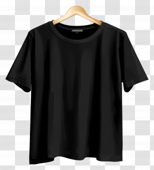 Black T Shirt - Plain Black T-Shirt On Hanger Transparent PNG