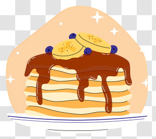 Pancakes - Pancakes With Syrup And Bananas Transparent PNG