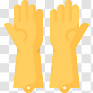Gloves - Yellow Rubber Gloves For Cleaning Transparent PNG
