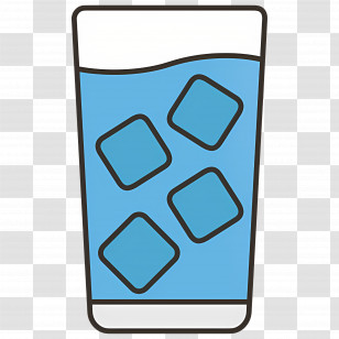 Water Glass - Glass Of Water With Ice Cubes Transparent PNG