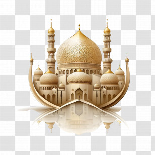 Eid Ul Adha - Golden Domed Mosque Illustration Transparent PNG