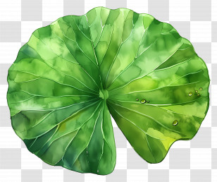 Lotus Leaf - Green Lotus Leaf With Water Droplets Transparent PNG