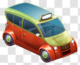 Small Car - Colorful Futuristic Car Illustration Transparent PNG