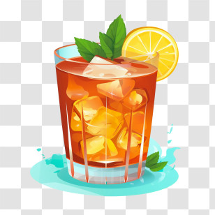 Ice Tea
 - Refreshing Iced Tea With Lemon And Mint Transparent PNG