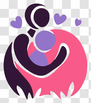 Childcare Logo - Abstract Hug With Hearts Transparent PNG