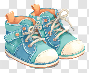 Infant Walking Shoes - Blue Baby Shoes With Shoelaces Transparent PNG