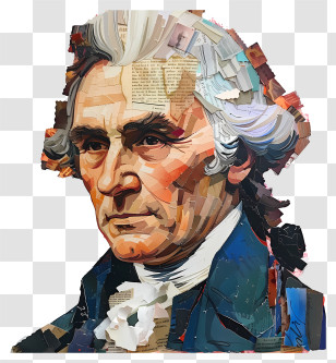 Thomas Jefferson - Collage Portrait Art Illustration Transparent PNG