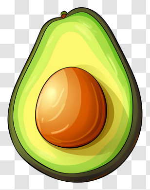 Avocado - Fresh Half Avocado With Seed Revealed Transparent PNG
