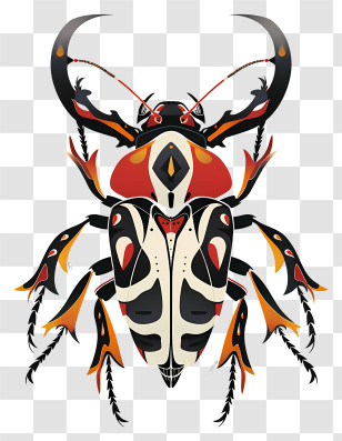 Tibetan Beetle - Tribal Beetle Illustration In Graphic Style Transparent PNG