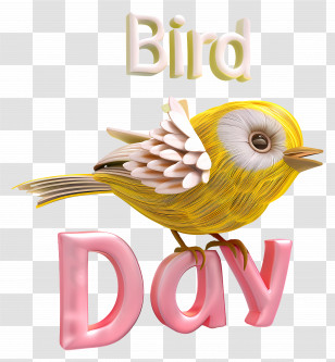 Bird Day - Cute Yellow Bird For Bird Day Transparent PNG