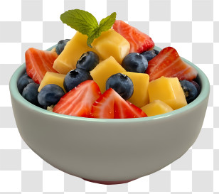 Fruit Salad - Fresh And Vibrant Fruit Salad Bowl With Berries Transparent PNG