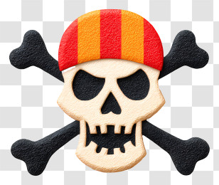 Jolly Roger - Pirate Skull With Crossbones Symbol Transparent PNG