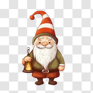 Christmas Gnome - Dwarf With Bell Illustration Transparent PNG