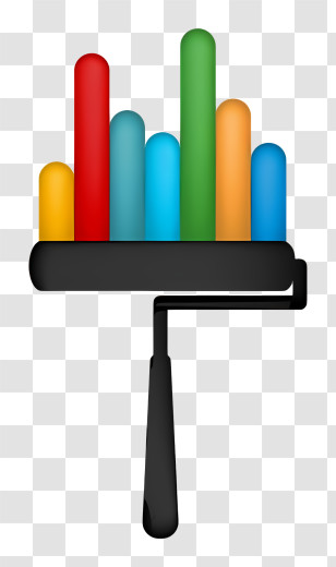 Roller Brush Colors - Colorful Paint Roller Transparent PNG
