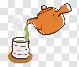 Green Tea - Teapot Pouring Hot Tea Transparent PNG