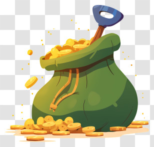 Gold Coins - Bag Of Gold Coins For Treasure Hunters Transparent PNG