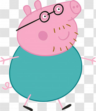 Peppa Pig - Daddy Pig Cartoon Character Transparent PNG