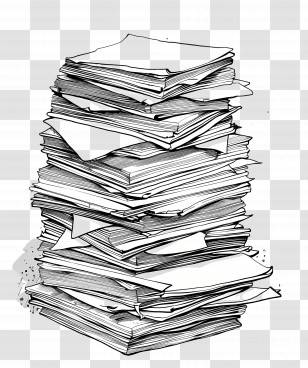Stack Of Papers - Large Stack Of Papers For Office Theme Transparent PNG
