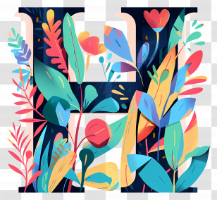 Letter H - Floral Letter H Creative Design Transparent PNG