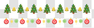 Christmas Trees - Christmas Trees And Bells Decoration Transparent PNG