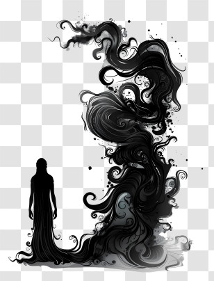Paranormal Day - Silhouette With Abstract Smoke Art Transparent PNG