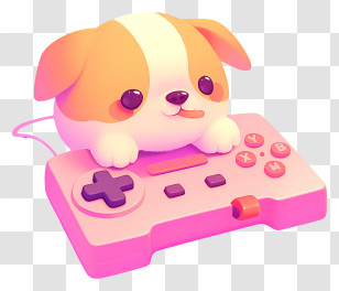 Animated Dog - Puppy Playing With Game Controller Transparent PNG
