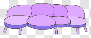 Couch - Comfortable Purple Sofa Illustration Transparent PNG