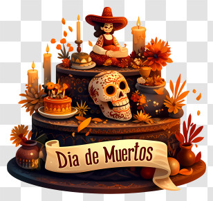 Dia De Muertos Altar - Colorful Dia De Muertos Altar Transparent PNG