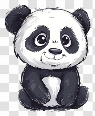 Cartoon Panda - Charming And Happy Panda Cartoon Illustration Transparent PNG