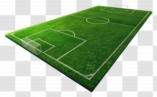 Soccer Field - Green Soccer Field With Marked Lines And Goalposts Transparent PNG