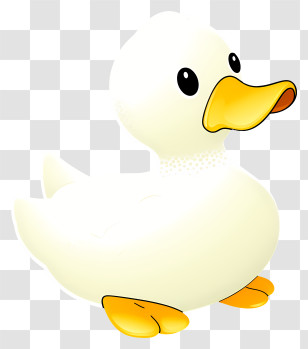 White Duck - Cute Yellow Cartoon Duck Transparent PNG