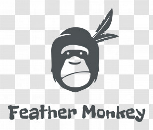 Monkey Logo - Feathered Monkey Logo Design Transparent PNG