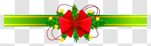 Christmas Card - Festive Christmas Bow With Greenery Transparent PNG