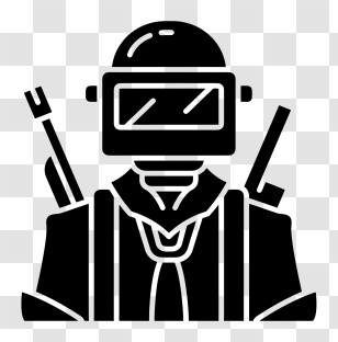 Pubg Icon - Black Soldier Icon With Helmet Transparent PNG