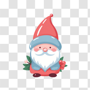 Christmas Gnome - Cute Little Gnome With Red Hat Transparent PNG
