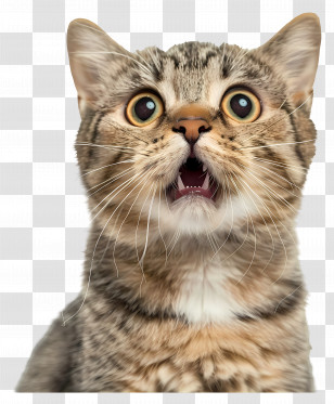Kitten Emoji - Surprised Cat With Wide Eyes Transparent PNG