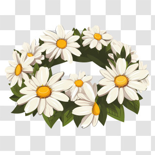 Daisy Flower - Daisy Flower Wreath Design Transparent PNG