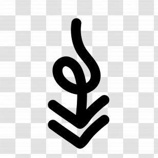 Doodle Arrow - Curved Black Down Arrow Transparent PNG