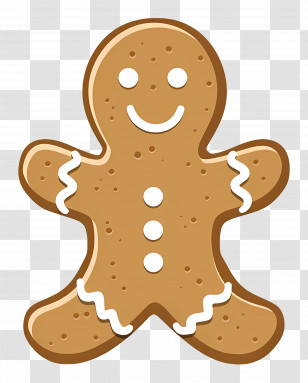 Gingerbread Man With Smile - Smiling Gingerbread Man Illustration Transparent PNG