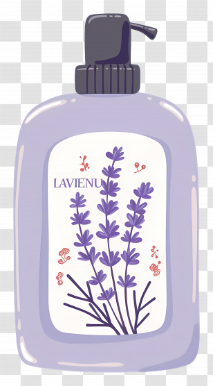 Lavender Shampoo - Lavender Scented Bottle Illustration Transparent PNG