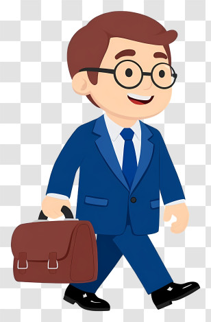 Businessman Holding Briefcase - Cartoon Businessman With Briefcase Transparent PNG