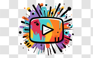 Youtube - Colorful Play Button And Abstract Art Transparent PNG