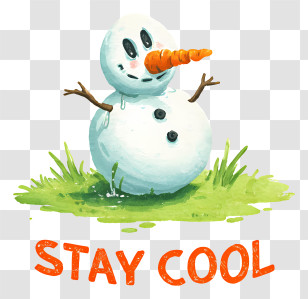 Snowman Stay Cool - Cute Watercolor Snowman Stay Cool Transparent PNG