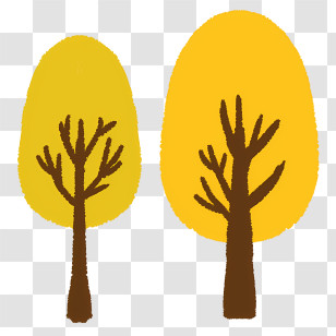 Icon - Yellow Autumn Trees Illustration Transparent PNG