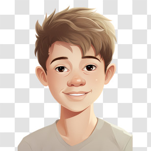 World Smile Day
 - Cartoon Smiling Boy Portrait Transparent PNG