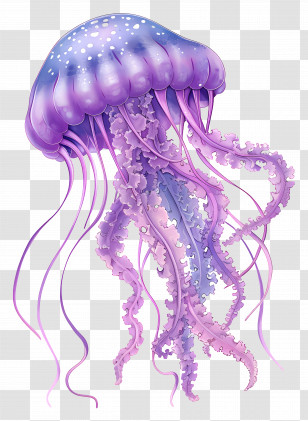 Jellyfish - Purple Jellyfish Illustration Transparent PNG