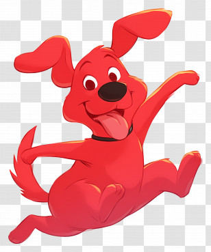 Dancing Dog - Red Playful Cartoon Dog Illustration Transparent PNG