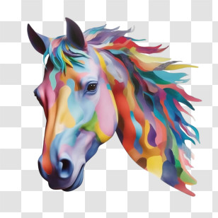 Horse - Colorful Horse Art Illustration Transparent PNG
