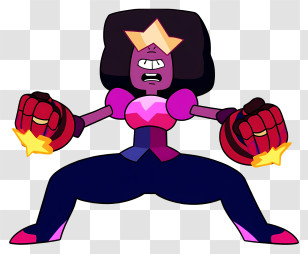 Garnet - Purple Crystal Warrior Striking Pose Transparent PNG