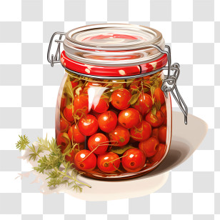 Fruit Jam - Jar Of Red Cherry Tomatoes Transparent PNG